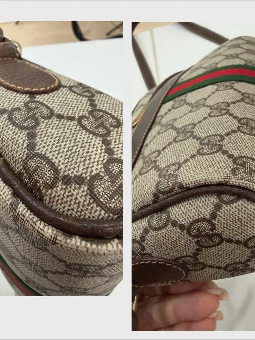 Vintage Gucci 010 378 GG Web Sherry Line Crossbody Bag